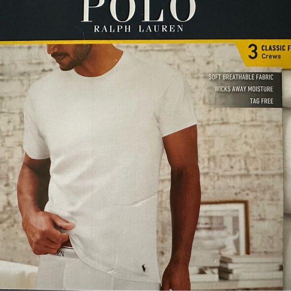 Polo Ralph Lauren White Classic Crew T-Shirt - Picture 2 of 3